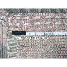 Load image into Gallery viewer, 5&#39;x8&#39;4&quot; Dark Pastel Pink, Hand Knotted Shiny Wool, Moroccan Weave Influenced Chiadma Design, Tone On Tone Natural Dyes, Oriental Rug FWR535230