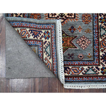 Load image into Gallery viewer, 2&#39;5&quot;x6&#39;10&quot; Manatee Gray, Hand Knotted All Over Tribal Medallions, Vegetable Dyes, Afghan Super Kazak Pure Wool, Oriental Rug FWR535314