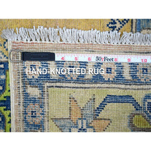 Load image into Gallery viewer, 5&#39;x6&#39;9&quot; Old Gold, All Natural Wool, Hand Knotted, Fusion Kazak, Colorful Caucasian Motifs Design, Oriental Rug FWR535386