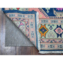 Load image into Gallery viewer, 5&#39;x6&#39;10&quot; Lowes Blue, Multiple Borders, Hand Knotted With Pop Of Color, Fusion Kazak, All Over Vibrant Caucasian Elements, Oriental Rug FWR535392