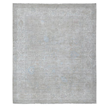 Load image into Gallery viewer, 8&#39;3&quot;x9&#39;10&quot; Medium Gray, Hand Knotted Angora Oushak, Natural Dyes with All Over Rural Floral Design, Wool Weft, Afghan Oriental Rug FWR535548