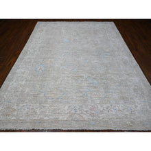 Load image into Gallery viewer, 8&#39;3&quot;x9&#39;10&quot; Medium Gray, Hand Knotted Angora Oushak, Natural Dyes with All Over Rural Floral Design, Wool Weft, Afghan Oriental Rug FWR535548