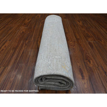 Load image into Gallery viewer, 8&#39;3&quot;x9&#39;10&quot; Medium Gray, Hand Knotted Angora Oushak, Natural Dyes with All Over Rural Floral Design, Wool Weft, Afghan Oriental Rug FWR535548