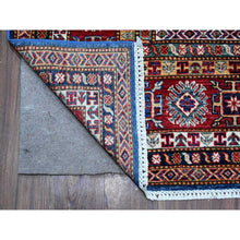 Load image into Gallery viewer, 8&#39;x8&#39; Indigo Blue, Shiny Wool, Hand Knotted, Vegetable Dyes, Super Kazak with Tribal Motifs, Oriental Square Rug FWR535650