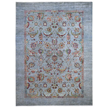 Load image into Gallery viewer, 8&#39;10&quot;x12&#39; Window Gray, Sultani Motif with Tabriz All Over Shah Abbas Flower Design Featuring a Plain Border, Soft and Vibrant Wool, Hand Knotted, Oriental Rug FWR535662