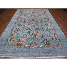 Load image into Gallery viewer, 8&#39;10&quot;x12&#39; Window Gray, Sultani Motif with Tabriz All Over Shah Abbas Flower Design Featuring a Plain Border, Soft and Vibrant Wool, Hand Knotted, Oriental Rug FWR535662