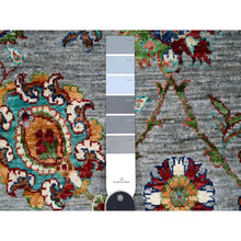 Load image into Gallery viewer, 8&#39;10&quot;x12&#39; Window Gray, Sultani Motif with Tabriz All Over Shah Abbas Flower Design Featuring a Plain Border, Soft and Vibrant Wool, Hand Knotted, Oriental Rug FWR535662