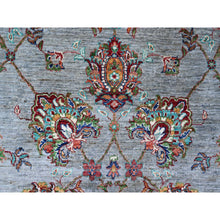 Load image into Gallery viewer, 8&#39;10&quot;x12&#39; Window Gray, Sultani Motif with Tabriz All Over Shah Abbas Flower Design Featuring a Plain Border, Soft and Vibrant Wool, Hand Knotted, Oriental Rug FWR535662