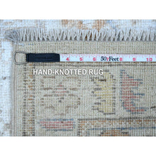 Load image into Gallery viewer, 2&#39;10&quot;x10&#39; White Sand, Hand Knotted Afghan Angora Oushak, Vegetable Dyes, Wool Weft, Rural Medallions All Over, Runner Oriental Rug FWR535698