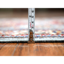 Load image into Gallery viewer, 2&#39;6&quot;x6&#39;8&quot; Oxford Gray, Hand Knotted Afghan Super Kazak With Large Medallions, Vegetable Dyes, Soft Wool, XL Runner Oriental Rug FWR535824