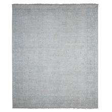 Load image into Gallery viewer, 7&#39;9&quot;x9&#39;5&quot; Silver Chalice, Faded Vegetable Dyes, All Over Village Motifs, Angora Oushak, Extra Soft Wool Weft, Hand Knotted, Afghan Oriental Rug FWR535902