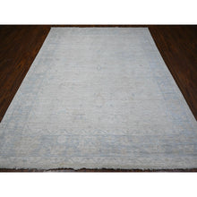 Load image into Gallery viewer, 7&#39;9&quot;x9&#39;5&quot; Silver Chalice, Faded Vegetable Dyes, All Over Village Motifs, Angora Oushak, Extra Soft Wool Weft, Hand Knotted, Afghan Oriental Rug FWR535902