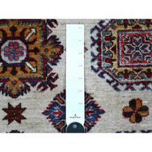 Load image into Gallery viewer, 6&#39;1&quot;x8&#39;8&quot; Chantilly Lace White, Afghan Super Kazak, Natural Wool, Tribal And Geometric Medallions, Vegetable Dyes Hand Knotted Oriental Rug FWR535974