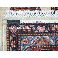 Load image into Gallery viewer, 6&#39;1&quot;x8&#39;8&quot; Chantilly Lace White, Afghan Super Kazak, Natural Wool, Tribal And Geometric Medallions, Vegetable Dyes Hand Knotted Oriental Rug FWR535974