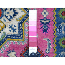 Load image into Gallery viewer, 5&#39;x6&#39;9&quot; Thulian Pink, Hand Knotted Caucasian Design, Colorful And Vibrant Fusion Kazak, Pure Wool, Oriental Rug FWR536028