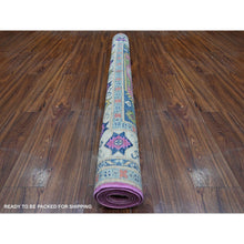 Load image into Gallery viewer, 5&#39;x6&#39;9&quot; Thulian Pink, Hand Knotted Caucasian Design, Colorful And Vibrant Fusion Kazak, Pure Wool, Oriental Rug FWR536028