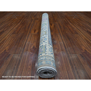 5'x6'8" Dorian Gray, Caucasian Design, Hand Knotted, Fusion Kazak, All Natural Wool, Oriental Rug FWR536040