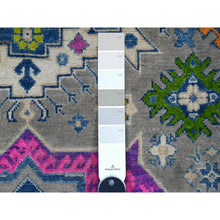 Load image into Gallery viewer, 5&#39;x6&#39;8&quot; Thunder Gray, Hand Knotted Velvety Wool, All Over Vibrant Caucasian Design, Fusion Kazak, Oriental Rug FWR536052