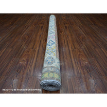 Load image into Gallery viewer, 6&#39;x8&#39;5&quot; Battleship Gray, All Over Caucasian Design, Hand Knotted, Soft And Velvety Wool, Colorful Fusion Kazak, Oriental Rug FWR536064