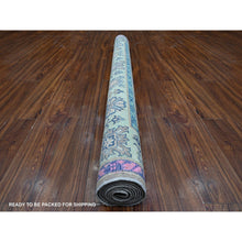 Load image into Gallery viewer, 5&#39;6&quot;x7&#39;7&quot; Dark Silver Gray, Hand Knotted Soft And Vibrant Wool, Colorful Caucasian Design, Fusion Kazak Oriental Rug FWR536070