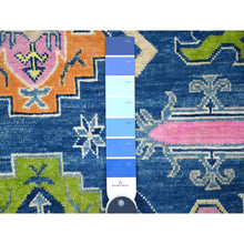 Load image into Gallery viewer, 5&#39;5&quot;x7&#39;9&quot; Chelsea Blue, Fusion Kazak With Soft And Shiny Wool, Colorful And Vibrant Caucasian Design, Hand Knotted Oriental Rug FWR536088