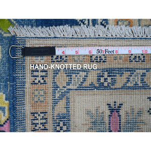 5'5"x7'9" Chelsea Blue, Fusion Kazak With Soft And Shiny Wool, Colorful And Vibrant Caucasian Design, Hand Knotted Oriental Rug FWR536088