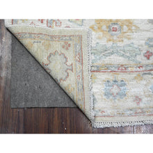 Load image into Gallery viewer, 3&#39;x13&#39;6&quot; Alabaster White, Extra Soft Wool Foundation, Hand Knotted, Rural Medallions All Over Design, Natural Dyes, Runner Angora Oushak, Oriental Rug FWR536160