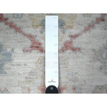 Load image into Gallery viewer, 3&#39;x13&#39;6&quot; Alabaster White, Extra Soft Wool Foundation, Hand Knotted, Rural Medallions All Over Design, Natural Dyes, Runner Angora Oushak, Oriental Rug FWR536160