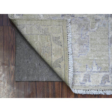 Load image into Gallery viewer, 2&#39;x3&#39; Olive Green, Tribal Elements All Over Design, Wool Foundation, Hand Knotted, Natural Dyes, Soft Pile, Afghan Angora Oushak, Mat Oriental Rug FWR536178