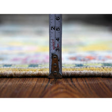 Load image into Gallery viewer, 2&#39;7&quot;x4&#39;4&quot; Dijon Gold, Hand Knotted With Caucasian Design, Velvety Wool, Colorful Fusion Kazak, Oriental Rug FWR536382