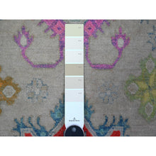 Load image into Gallery viewer, 3&#39;2&quot;x4&#39;8&quot; Silk Gray, Soft And Shiny Wool, Hand Knotted, Caucasian Design, Colorful Fusion Kazak, Oriental Rug FWR536394