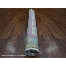 Load image into Gallery viewer, 3&#39;2&quot;x4&#39;8&quot; Silk Gray, Soft And Shiny Wool, Hand Knotted, Caucasian Design, Colorful Fusion Kazak, Oriental Rug FWR536394