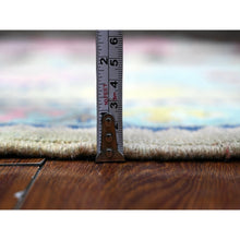 Load image into Gallery viewer, 2&#39;10&quot;x4&#39; Thunder Gray, Colorful Caucasian All Over Design, Hand Knotted Fusion Kazak, Pure And Soft Wool, Oriental Rug FWR536400