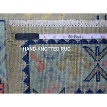 Load image into Gallery viewer, 2&#39;10&quot;x4&#39; Thunder Gray, Colorful Caucasian All Over Design, Hand Knotted Fusion Kazak, Pure And Soft Wool, Oriental Rug FWR536400