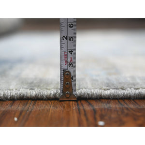 3'2"x4'10" Shadow Gray, Fine Kashkuli Gabbeh with Extra Soft Wool, Hand Knotted Small Animals and Human Figurines, Vegetable Dyes, Oriental Rug FWR536442