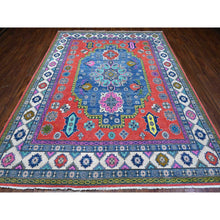 Load image into Gallery viewer, 8&#39;x10&#39;1&quot; Fire Brick Red, 100% Wool, Hand Knotted, Fusion Kazak, Pop Of Color, Caucasian Design, Oriental Rug FWR536508