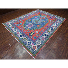 Load image into Gallery viewer, 8&#39;x10&#39;1&quot; Fire Brick Red, 100% Wool, Hand Knotted, Fusion Kazak, Pop Of Color, Caucasian Design, Oriental Rug FWR536508