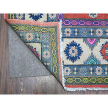 Load image into Gallery viewer, 8&#39;x10&#39;1&quot; Fire Brick Red, 100% Wool, Hand Knotted, Fusion Kazak, Pop Of Color, Caucasian Design, Oriental Rug FWR536508