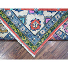 Load image into Gallery viewer, 8&#39;x10&#39;1&quot; Fire Brick Red, 100% Wool, Hand Knotted, Fusion Kazak, Pop Of Color, Caucasian Design, Oriental Rug FWR536508