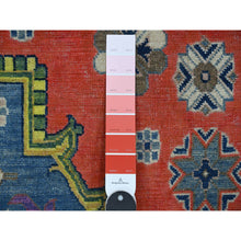 Load image into Gallery viewer, 8&#39;x10&#39;1&quot; Fire Brick Red, 100% Wool, Hand Knotted, Fusion Kazak, Pop Of Color, Caucasian Design, Oriental Rug FWR536508