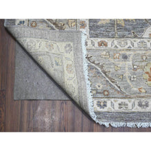 Load image into Gallery viewer, 9&#39;1&quot;x11&#39;9&quot; Ice Gray, Densely Woven, All Natural Wool, Fine Peshawar Heriz, Hand Knotted, Sickle Leaf Design, Oriental Rug FWR536544