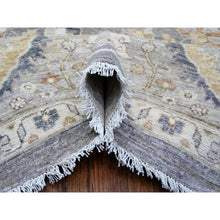 Load image into Gallery viewer, 9&#39;1&quot;x11&#39;9&quot; Ice Gray, Densely Woven, All Natural Wool, Fine Peshawar Heriz, Hand Knotted, Sickle Leaf Design, Oriental Rug FWR536544