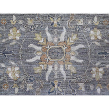 Load image into Gallery viewer, 9&#39;1&quot;x11&#39;9&quot; Ice Gray, Densely Woven, All Natural Wool, Fine Peshawar Heriz, Hand Knotted, Sickle Leaf Design, Oriental Rug FWR536544