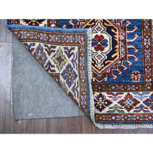 Load image into Gallery viewer, 2&#39;8&quot;x8&#39; Battleship Gray, Hand Knotted Afghan Super Kazak with All Over Motifs, Natural Dyes, Extra Soft Wool XL Runner Oriental Rug FWR536598