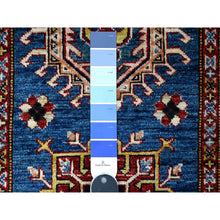 Load image into Gallery viewer, 2&#39;8&quot;x8&#39; Battleship Gray, Hand Knotted Afghan Super Kazak with All Over Motifs, Natural Dyes, Extra Soft Wool XL Runner Oriental Rug FWR536598