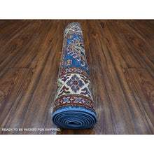 Load image into Gallery viewer, 2&#39;8&quot;x8&#39; Battleship Gray, Hand Knotted Afghan Super Kazak with All Over Motifs, Natural Dyes, Extra Soft Wool XL Runner Oriental Rug FWR536598