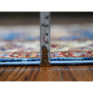 2'8"x8' Battleship Gray, Hand Knotted Afghan Super Kazak with All Over Motifs, Natural Dyes, Extra Soft Wool XL Runner Oriental Rug FWR536598