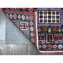 Load image into Gallery viewer, 2&#39;9&quot;x4&#39;1&quot; Burnt Umber Red, Afghan Super Kazak with Tribal Medallions Design, Natural Dyes, Pure Wool Hand Knotted, Oriental Rug FWR536610