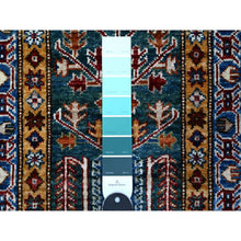 Load image into Gallery viewer, 2&#39;x5&#39;9&quot; Pine Green, Hand Knotted, Soft to the Touch, Colorful Afghan Oushak Angora Runner with Willow and Cypress Tree Design, Shiny Wool, Vegetable Dyes, Oriental Rug FWR536646