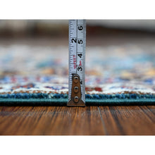 Load image into Gallery viewer, 2&#39;x5&#39;9&quot; Pine Green, Hand Knotted, Soft to the Touch, Colorful Afghan Oushak Angora Runner with Willow and Cypress Tree Design, Shiny Wool, Vegetable Dyes, Oriental Rug FWR536646